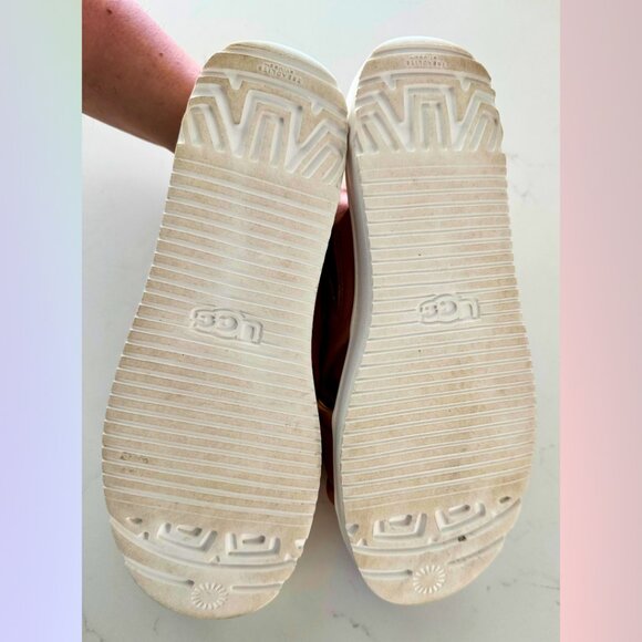 UGG Platform Sandals – Tan & White, Size 8 - Picture 5 of 5